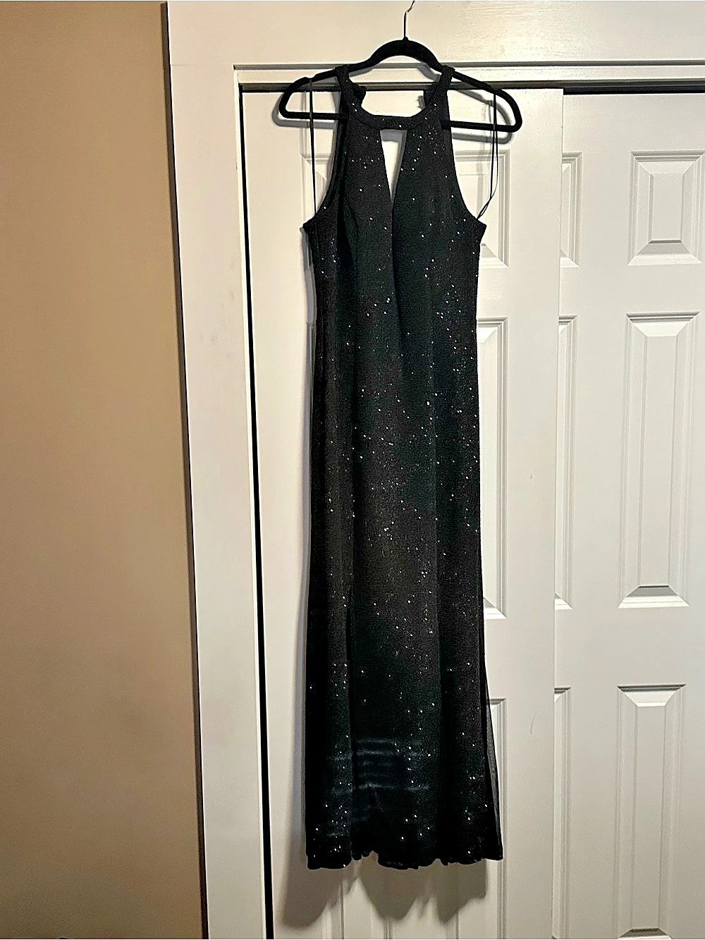 Nightway Black Sequin Maxi Dress